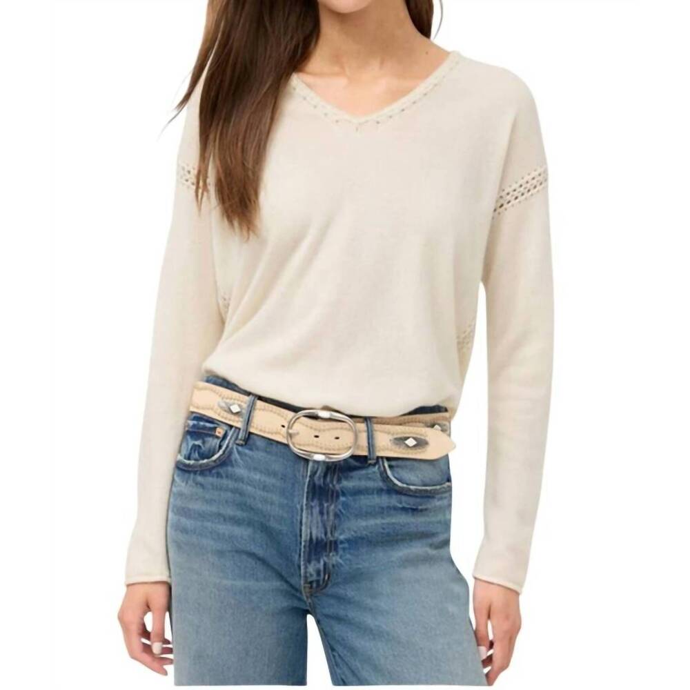 NEW JOHNNY WAS collina italian leather conch belt in ivory